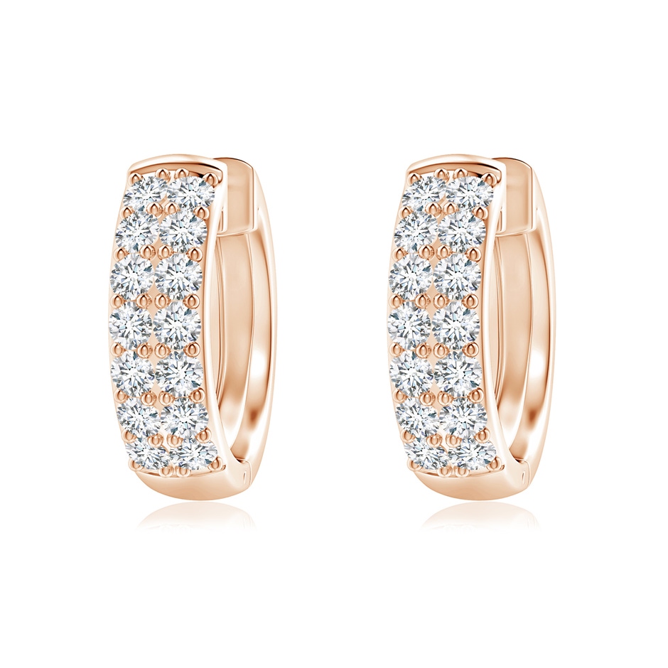 1.75mm GVS2 Twin-Row Diamond Hoop Earrings in Rose Gold 