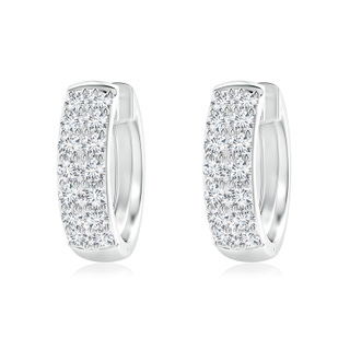 1.75mm GVS2 Twin-Row Diamond Hoop Earrings in White Gold