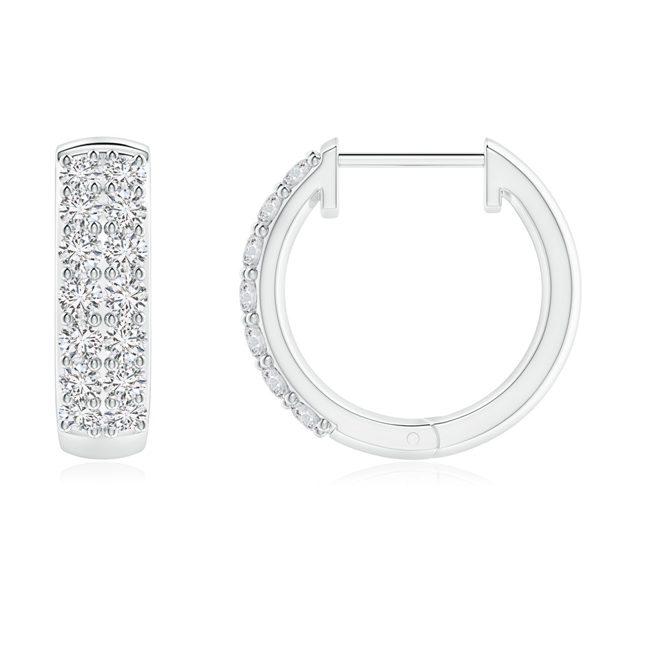 1.75mm HSI2 Twin-Row Diamond Hoop Earrings in P950 Platinum side 1