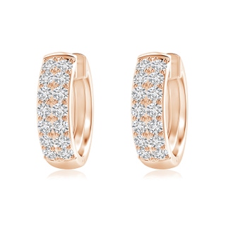 1.75mm HSI2 Twin-Row Diamond Hoop Earrings in Rose Gold