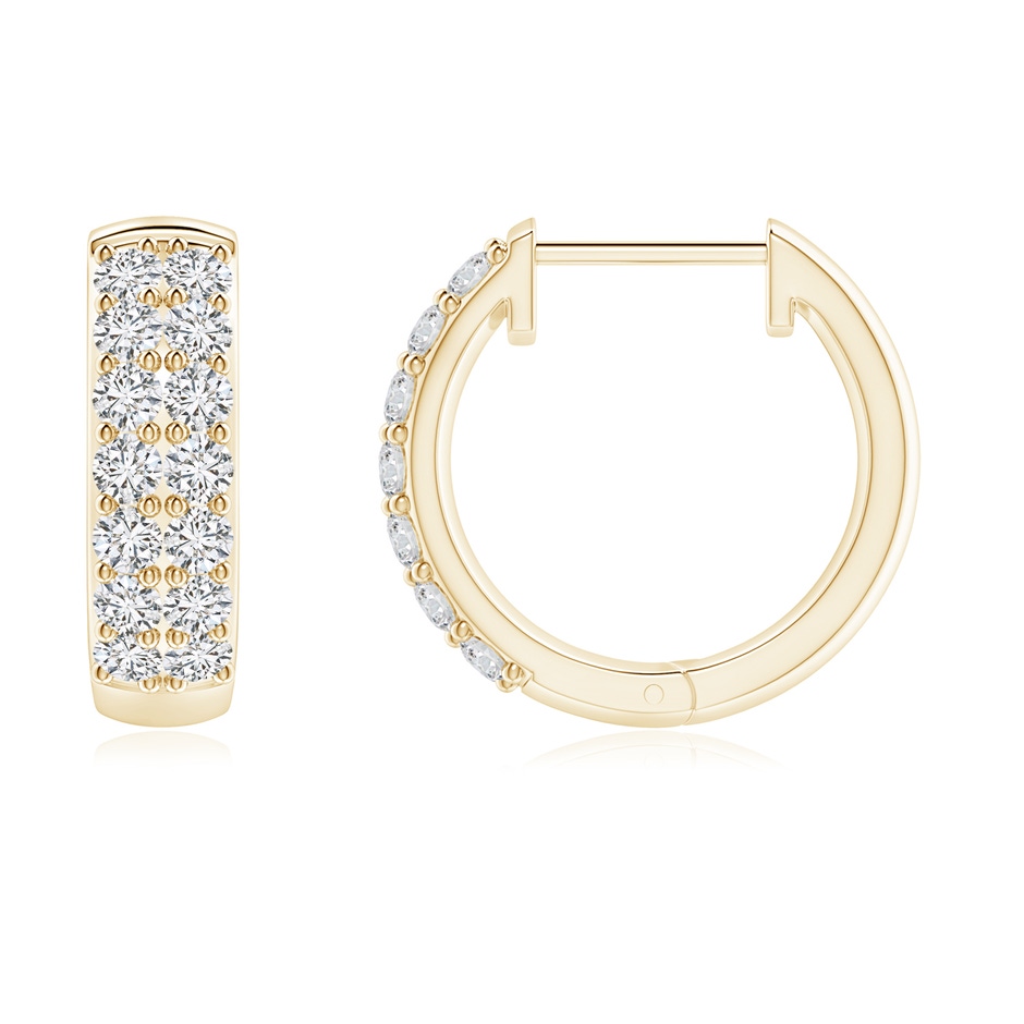 1.75mm HSI2 Twin-Row Diamond Hoop Earrings in Yellow Gold side 1