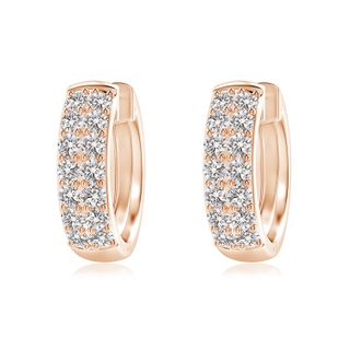 1.75mm IJI1I2 Twin-Row Diamond Hoop Earrings in Rose Gold