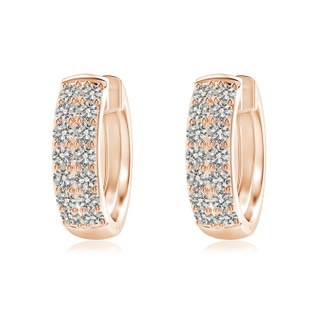 1.75mm KI3 Twin-Row Diamond Hoop Earrings in Rose Gold