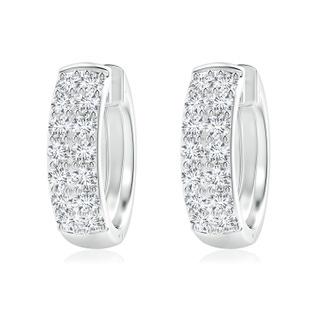 2mm GVS2 Twin-Row Diamond Hoop Earrings in P950 Platinum