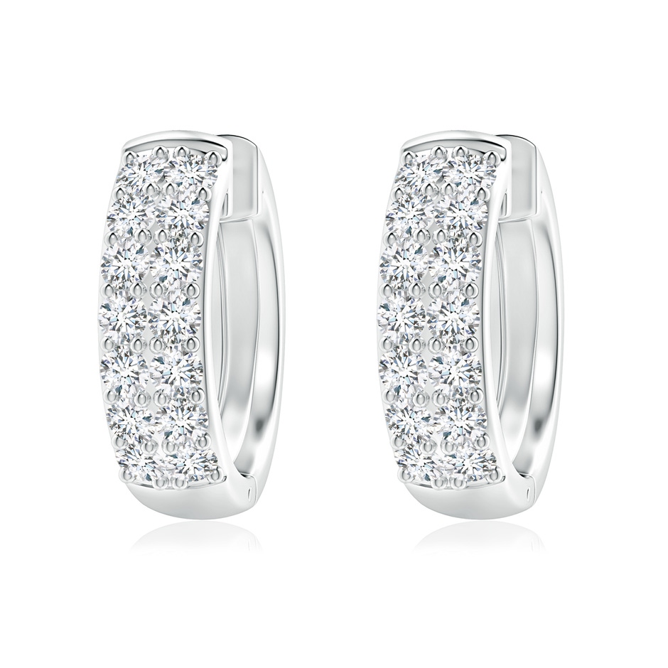 2mm GVS2 Twin-Row Diamond Hoop Earrings in P950 Platinum 