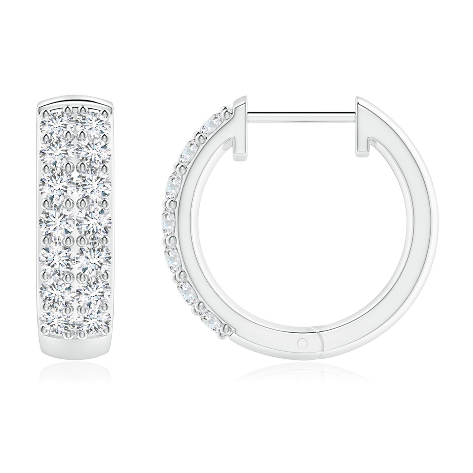 2mm GVS2 Twin-Row Diamond Hoop Earrings in P950 Platinum side 1