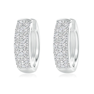 2mm HSI2 Twin-Row Diamond Hoop Earrings in White Gold