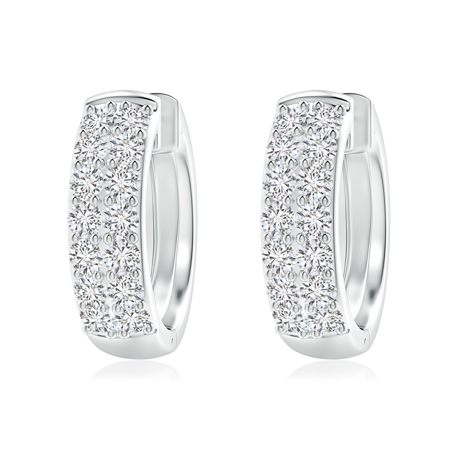 2mm HSI2 Twin-Row Diamond Hoop Earrings in White Gold 