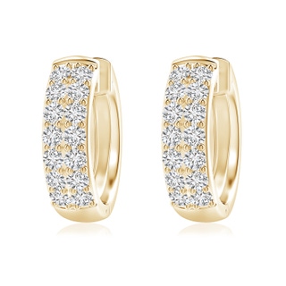 2mm HSI2 Twin-Row Diamond Hoop Earrings in Yellow Gold