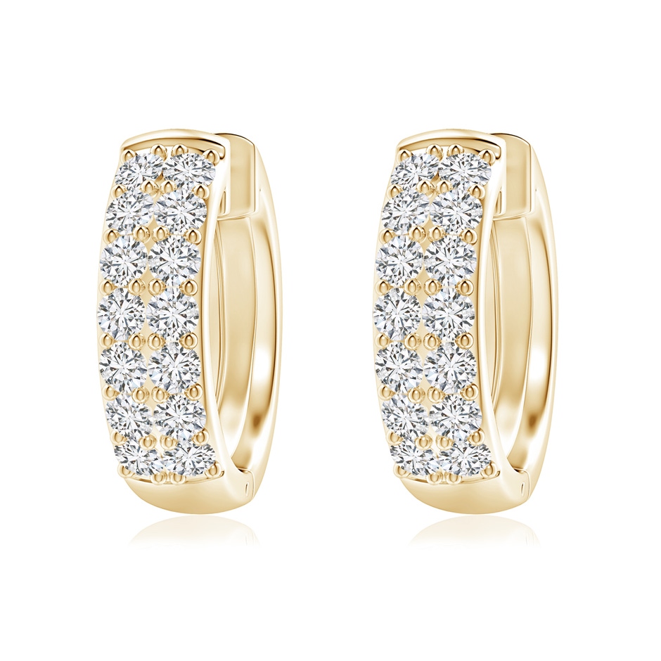 2mm HSI2 Twin-Row Diamond Hoop Earrings in Yellow Gold 