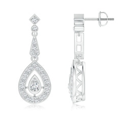 Dangle Platinum Lab Grown Diamond Earrings