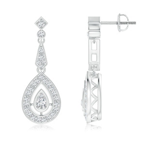 2.8mm GVS2 Vintage Inspired Diamond Drop Earrings in P950 Platinum