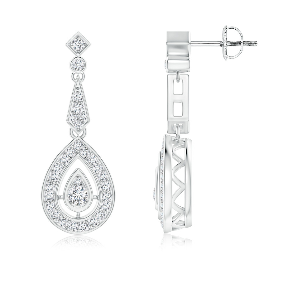 2.8mm GVS2 Vintage Inspired Diamond Drop Earrings in P950 Platinum 