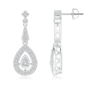 2.8mm HSI2 Vintage Inspired Diamond Drop Earrings in White Gold