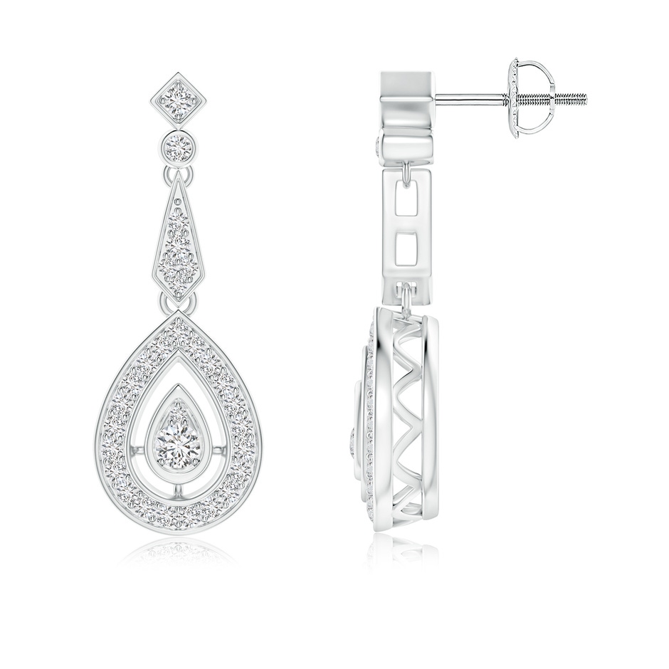 2.8mm HSI2 Vintage Inspired Diamond Drop Earrings in White Gold 