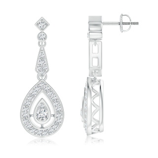 3mm GVS2 Vintage Inspired Diamond Drop Earrings in P950 Platinum