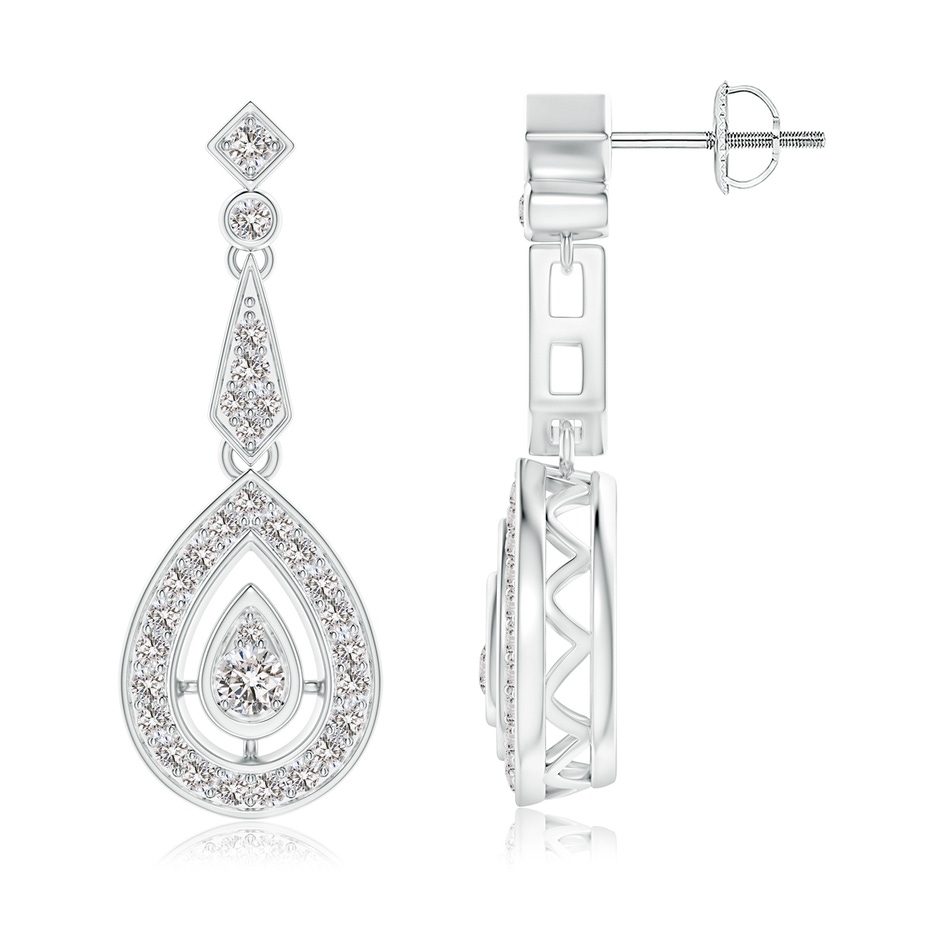 3mm IJI1I2 Vintage Inspired Diamond Drop Earrings in White Gold 