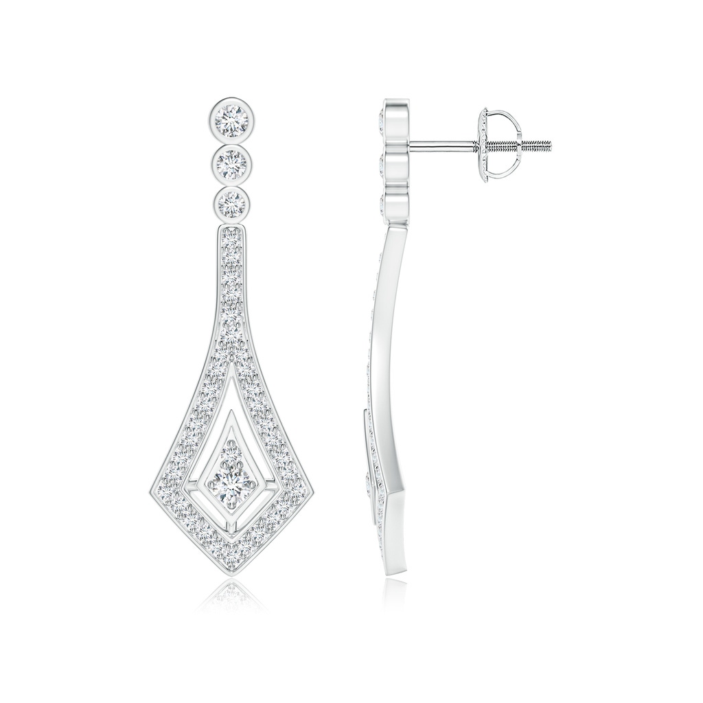 2.4mm GVS2 Vintage Inspired Diamond Dangle Earrings in P950 Platinum