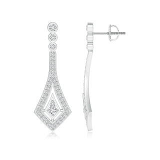 2.4mm HSI2 Vintage Inspired Diamond Dangle Earrings in P950 Platinum