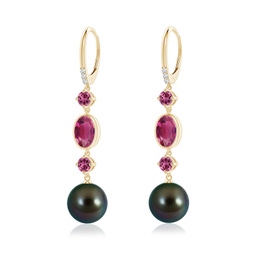 Fashion Yellow Gold Tahitian Pearl Earrings