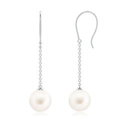 Dangle White Gold Freshwater Pearl Earrings