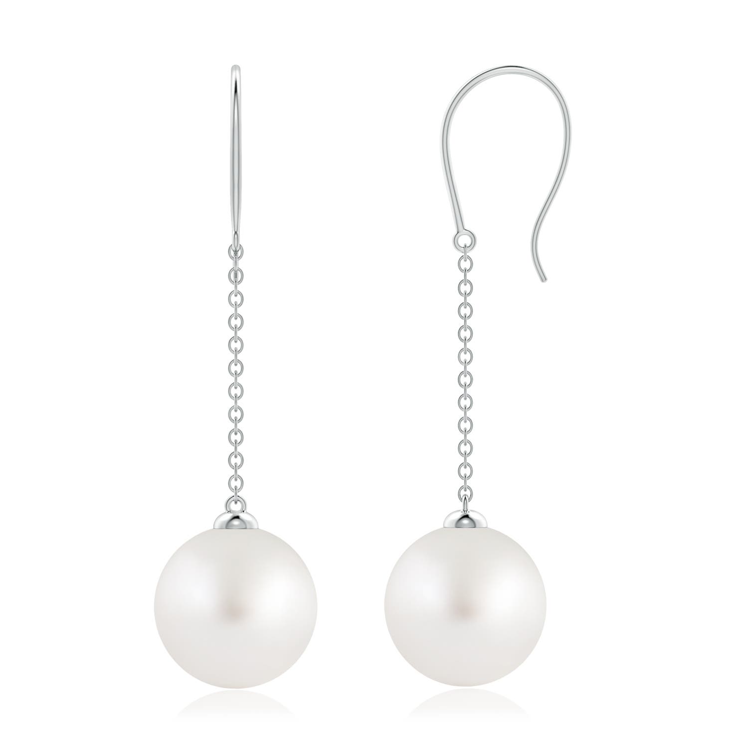 10mm AA Dangling Solitaire South Sea Pearl Earrings in P950 Platinum