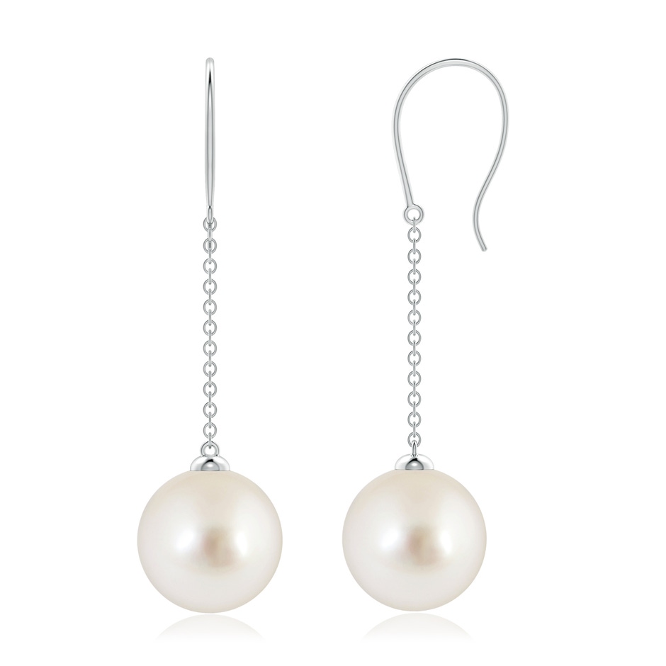 10mm AAAA Dangling Solitaire South Sea Pearl Earrings in P950 Platinum 