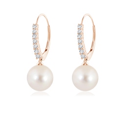Drop Rose Gold Freshwater Pearl Earrings