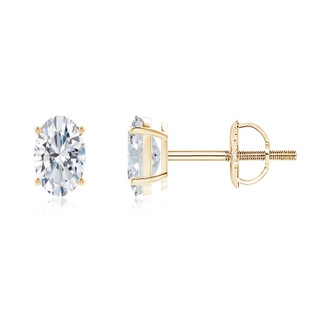 5.5x3.5mm GVS2 Oval Diamond Solitaire Stud Earrings in 9K Yellow Gold