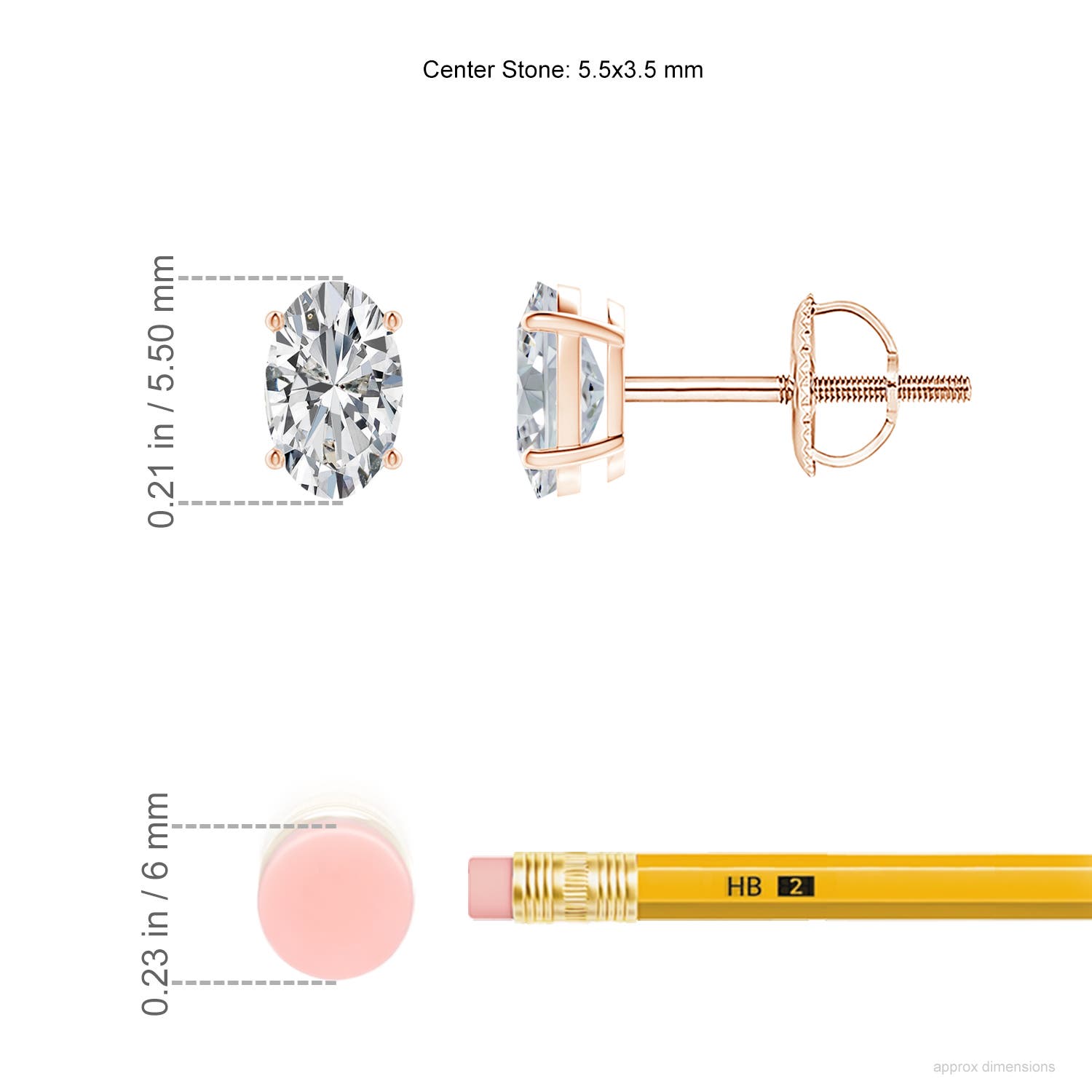 H, SI2 / 0.66 CT / 14 KT Rose Gold