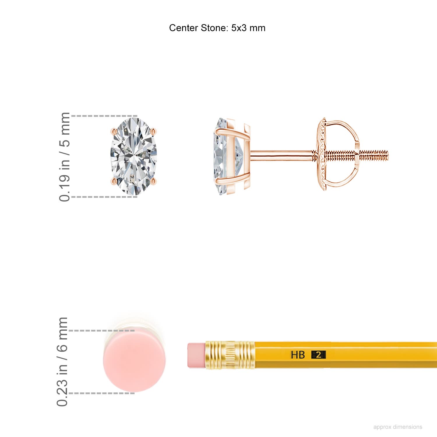 H, SI2 / 0.42 CT / 14 KT Rose Gold