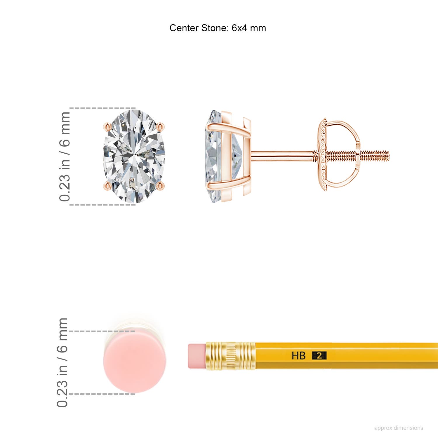 H, SI2 / 0.86 CT / 14 KT Rose Gold