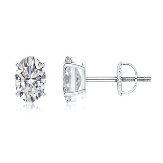 7x5mm HSI2 Oval Diamond Solitaire Stud Earrings in P950 Platinum