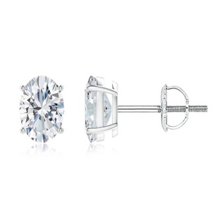 8x6mm GVS2 Oval Diamond Solitaire Stud Earrings in P950 Platinum