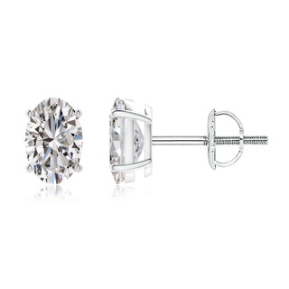 8x6mm IJI1I2 Oval Diamond Solitaire Stud Earrings in P950 Platinum