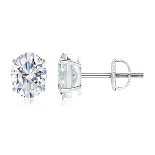 9x7mm GVS2 Oval Diamond Solitaire Stud Earrings in P950 Platinum