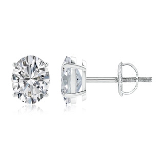 9x7mm HSI2 Oval Diamond Solitaire Stud Earrings in P950 Platinum