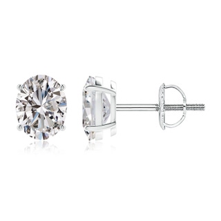 9x7mm IJI1I2 Oval Diamond Solitaire Stud Earrings in P950 Platinum