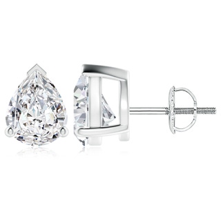10x8mm HSI2 Pear-Shaped Diamond Solitaire Stud Earrings in P950 Platinum