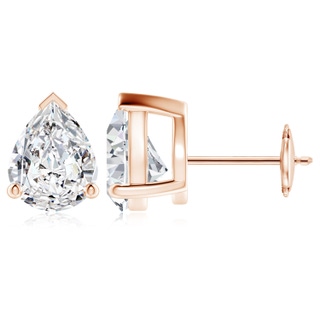 10x8mm HSI2 Pear-Shaped Diamond Solitaire Stud Earrings in Rose Gold