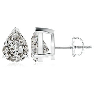 10x8mm KI3 Pear-Shaped Diamond Solitaire Stud Earrings in P950 Platinum