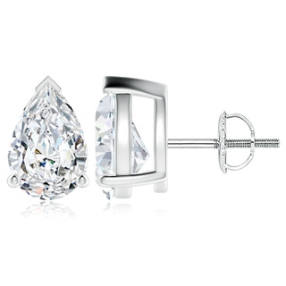 12x8mm GVS2 Pear-Shaped Diamond Solitaire Stud Earrings in P950 Platinum