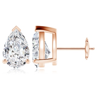 12x8mm HSI2 Pear-Shaped Diamond Solitaire Stud Earrings in Rose Gold