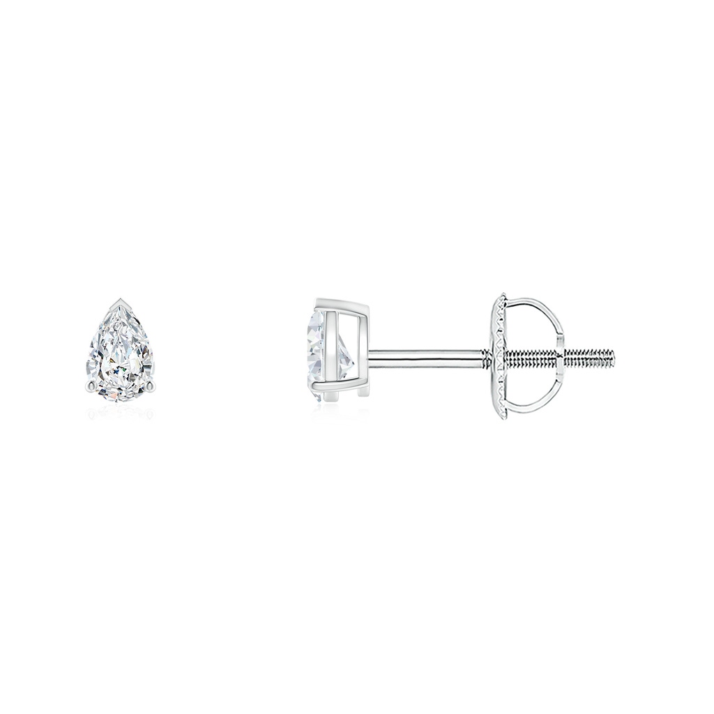 3x2mm GVS2 Pear-Shaped Diamond Solitaire Stud Earrings in P950 Platinum 