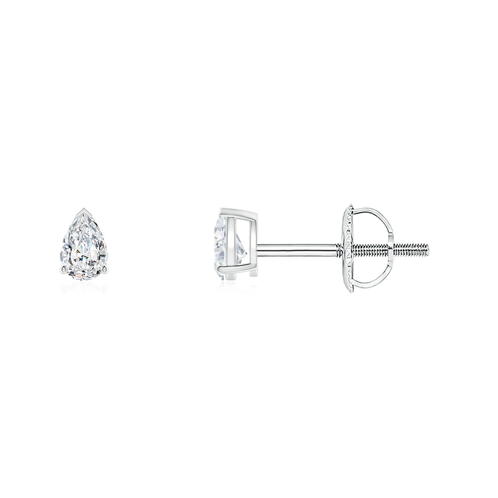 3x2mm GVS2 Pear-Shaped Diamond Solitaire Stud Earrings in P950 Platinum