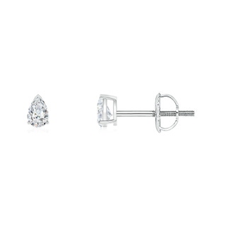 3x2mm GVS2 Pear-Shaped Diamond Solitaire Stud Earrings in P950 Platinum