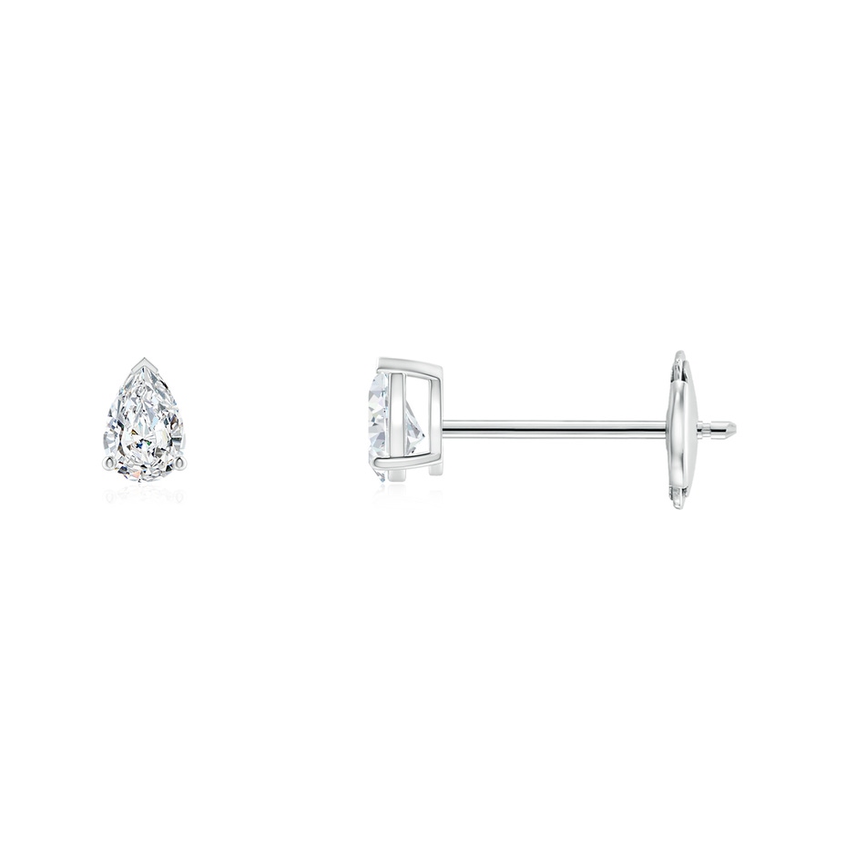 3x2mm GVS2 Pear-Shaped Diamond Solitaire Stud Earrings in White Gold 