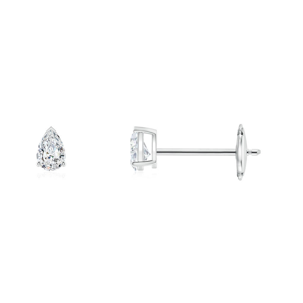 3x2mm GVS2 Pear-Shaped Diamond Solitaire Stud Earrings in White Gold