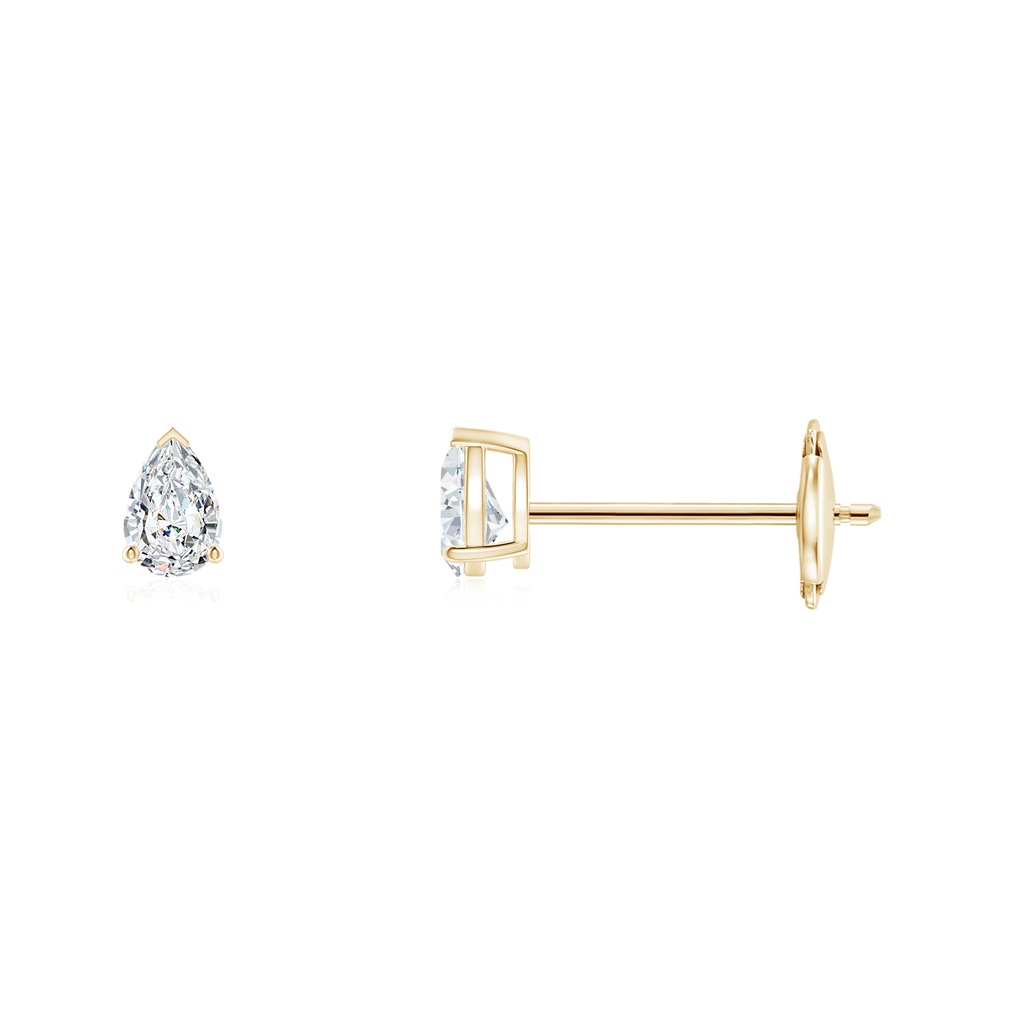 3x2mm GVS2 Pear-Shaped Diamond Solitaire Stud Earrings in Yellow Gold