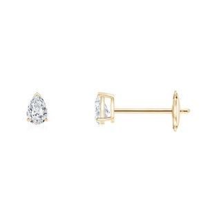 3x2mm GVS2 Pear-Shaped Diamond Solitaire Stud Earrings in Yellow Gold